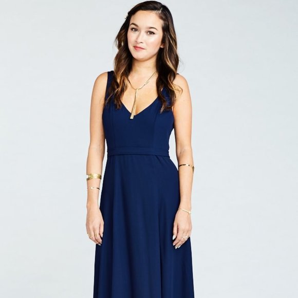 Show Me Your MuMu Dresses & Skirts - Show Me Your MuMy Jenn Rich Navy Crisp Maxi Dress